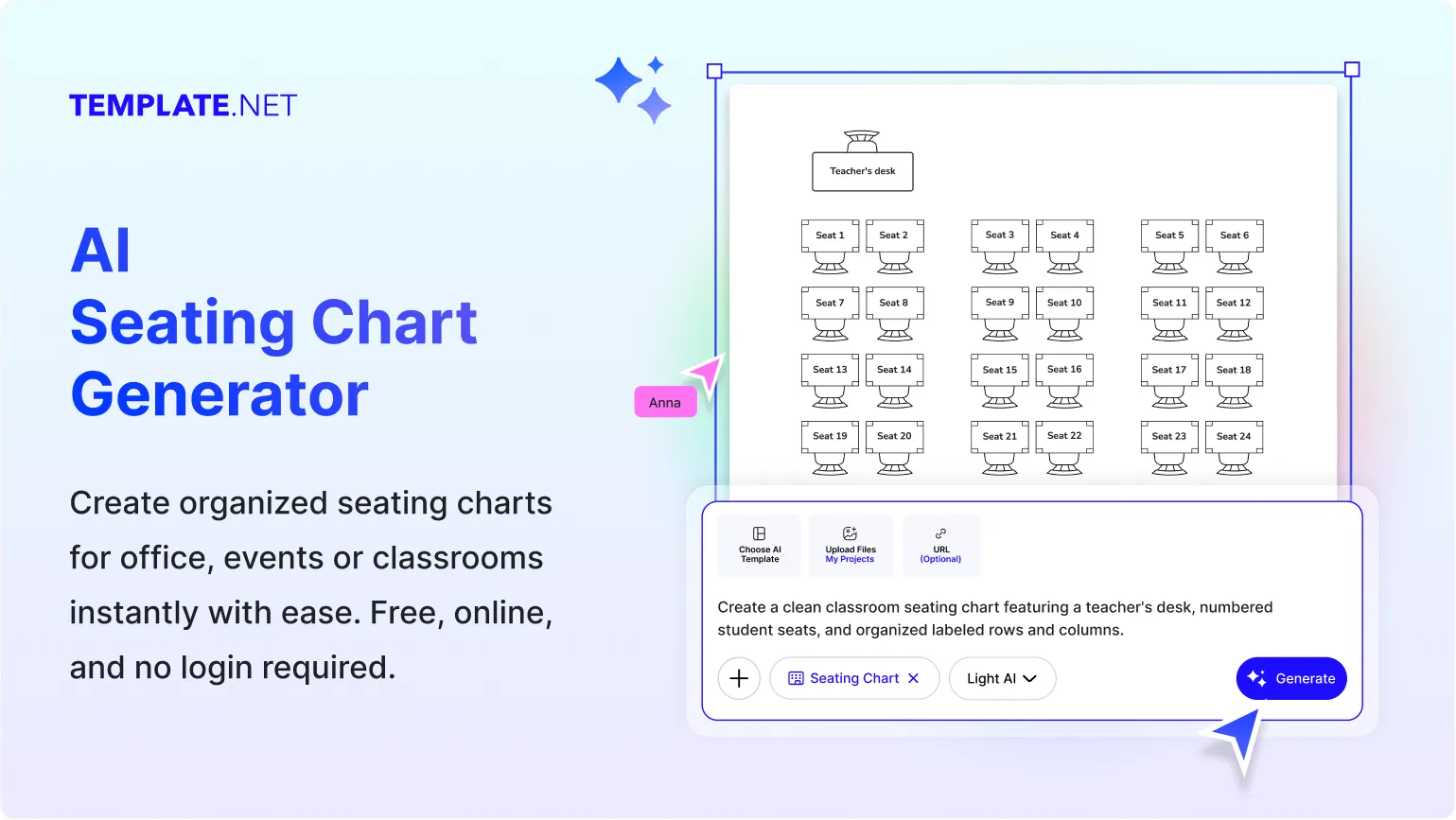 Free AI Seating Chart Generator, AI Seating Arrangement Maker Online